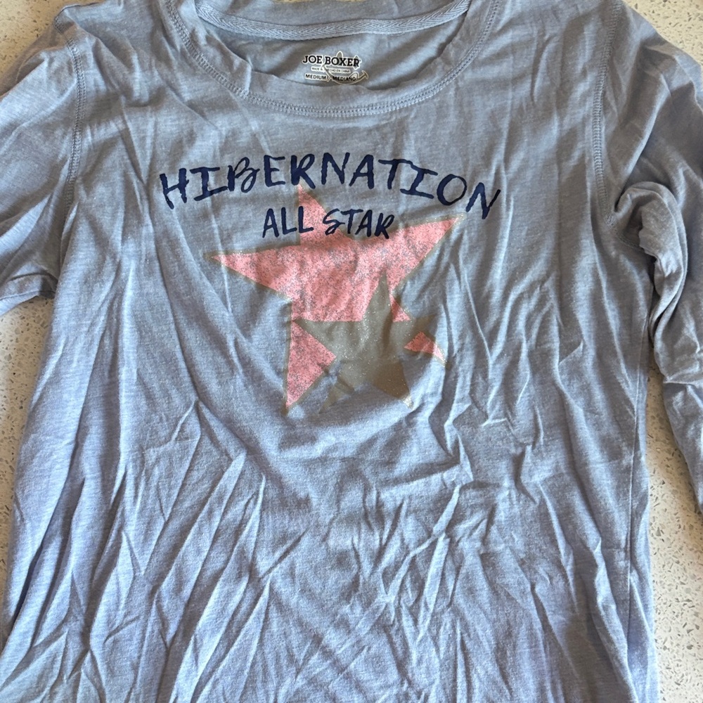 Joe Boxer Kids Hibernation Star Gray Long Sleeve Tee
